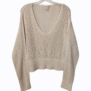 Billabong Knit V-Neck Cropped Sweater-size Medium